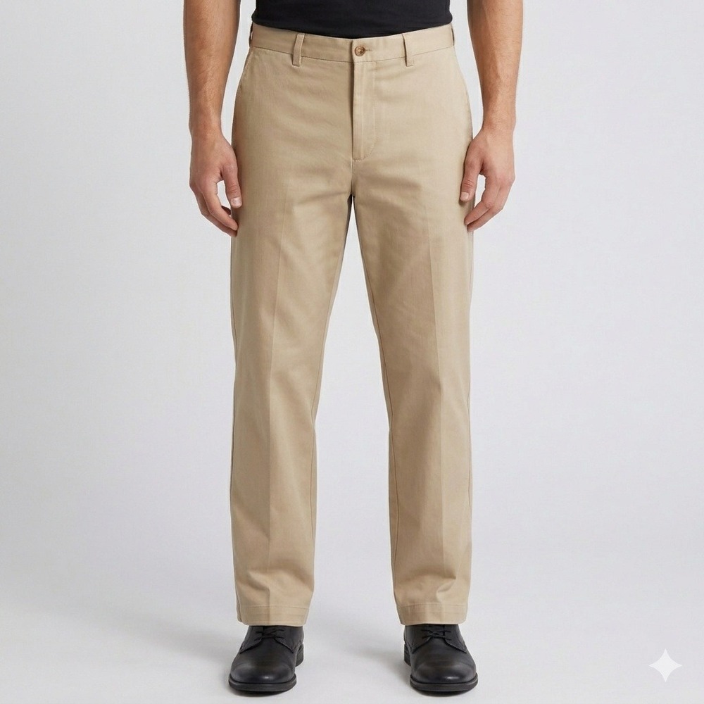 Nordstrom Men's Shop Chino Pants Classic Twill Cotton Size 40 Tan NWT